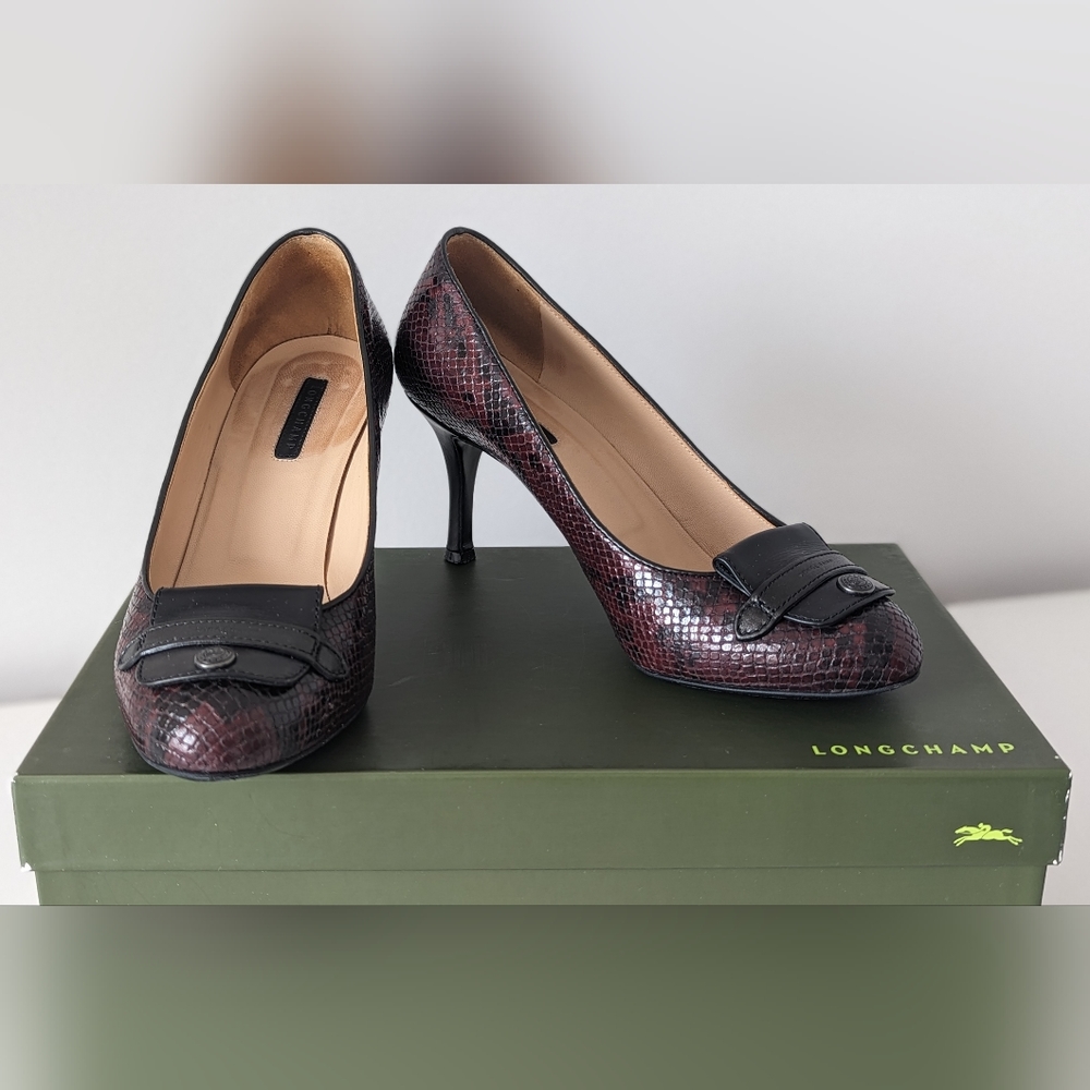 Longchamp snakeskin pumps